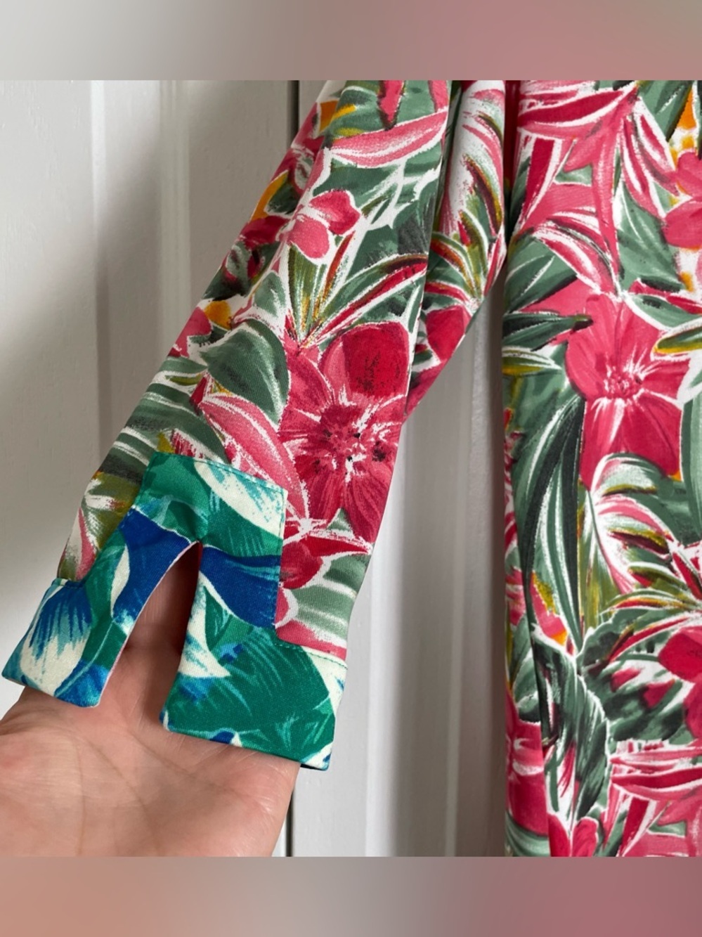 Caribbean Joe Relaxed Floral Dress Womens M Colorful 3/4 Sleeve Pull on Tropical - Picture 4 of 15